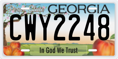 GA license plate CWY2248