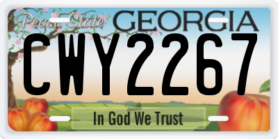 GA license plate CWY2267