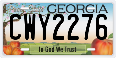 GA license plate CWY2276