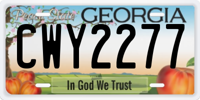 GA license plate CWY2277