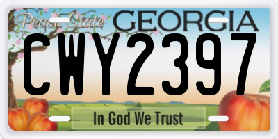 GA license plate CWY2397