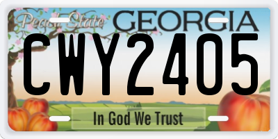 GA license plate CWY2405