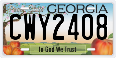 GA license plate CWY2408