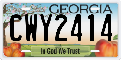 GA license plate CWY2414