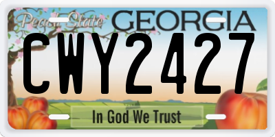 GA license plate CWY2427