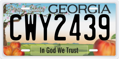 GA license plate CWY2439