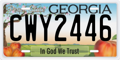 GA license plate CWY2446