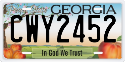 GA license plate CWY2452