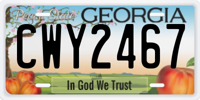 GA license plate CWY2467