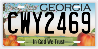 GA license plate CWY2469