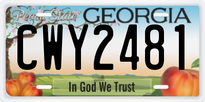 GA license plate CWY2481