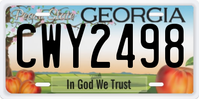 GA license plate CWY2498