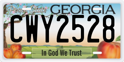 GA license plate CWY2528