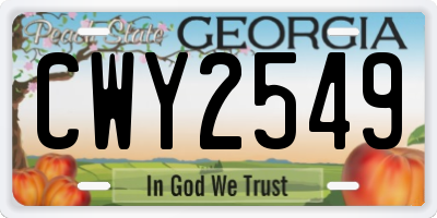 GA license plate CWY2549