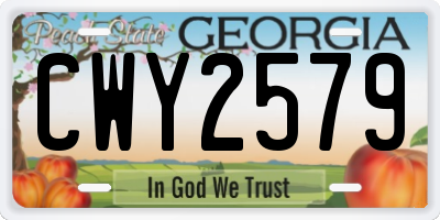 GA license plate CWY2579