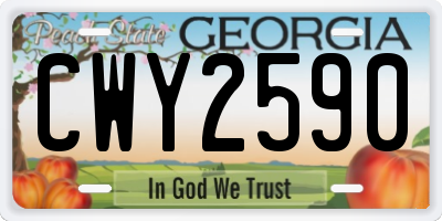 GA license plate CWY2590