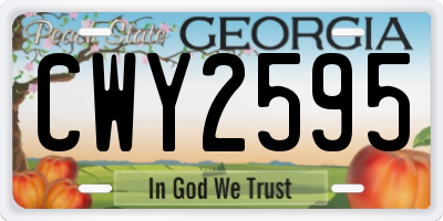 GA license plate CWY2595