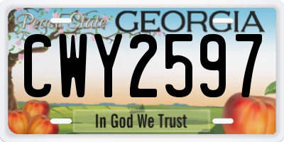 GA license plate CWY2597