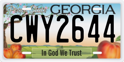 GA license plate CWY2644