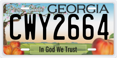 GA license plate CWY2664