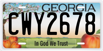 GA license plate CWY2678
