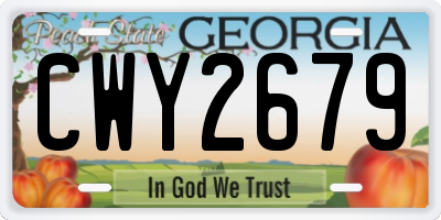 GA license plate CWY2679