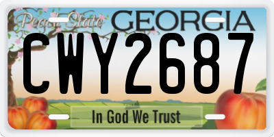 GA license plate CWY2687