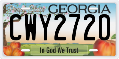 GA license plate CWY2720
