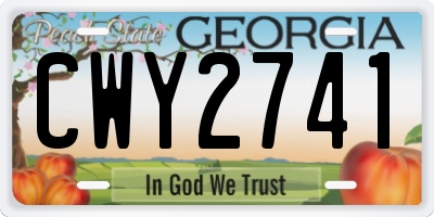 GA license plate CWY2741