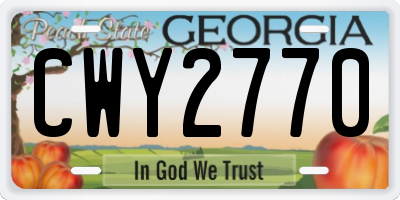 GA license plate CWY2770