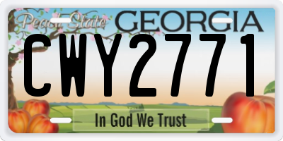 GA license plate CWY2771