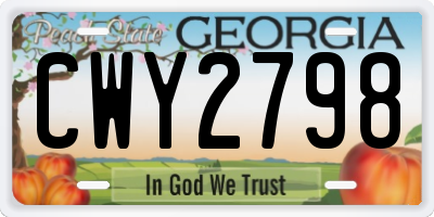 GA license plate CWY2798