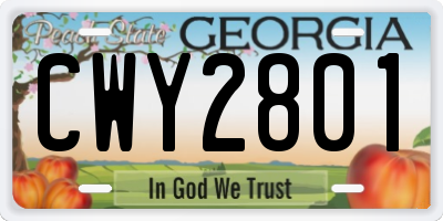 GA license plate CWY2801