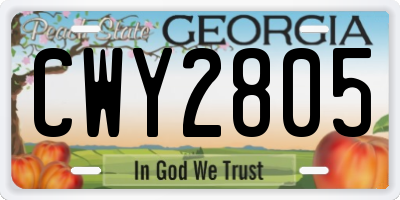 GA license plate CWY2805
