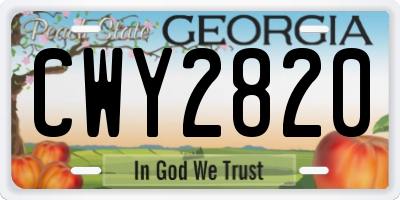 GA license plate CWY2820
