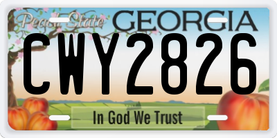 GA license plate CWY2826