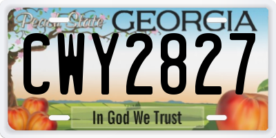 GA license plate CWY2827