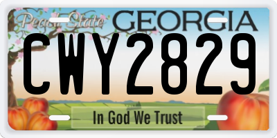 GA license plate CWY2829