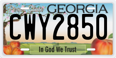 GA license plate CWY2850