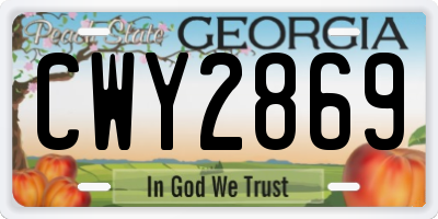 GA license plate CWY2869