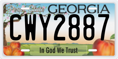 GA license plate CWY2887