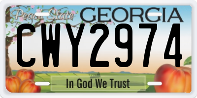 GA license plate CWY2974