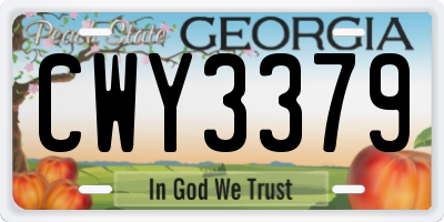 GA license plate CWY3379