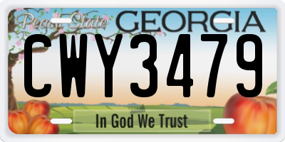 GA license plate CWY3479