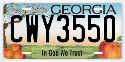 GA license plate CWY3550