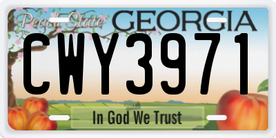 GA license plate CWY3971