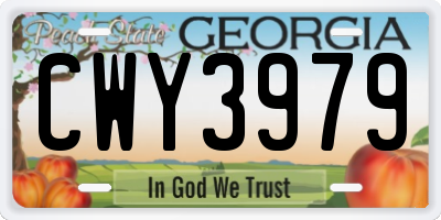 GA license plate CWY3979