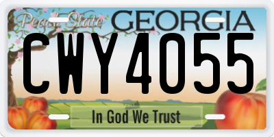 GA license plate CWY4055