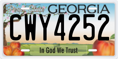 GA license plate CWY4252