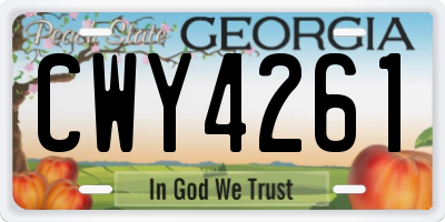 GA license plate CWY4261